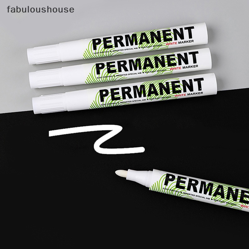 fabuloushouse-ปากกามาร์กเกอร์-พลาสติก-กันน้ํามัน-สีขาว-สําหรับเขียน-วาดภาพกราฟฟิตี้-สมุดโน้ต-diy-1-ชิ้น