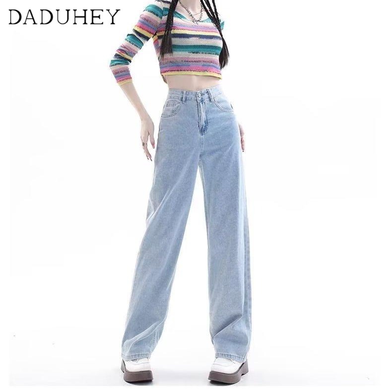 daduhey-light-blue-wide-leg-jeans-womens-korean-style-loose-high-waist-casual-mopping-pants