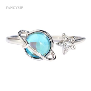 Fancy ใหม่ แหวนนิ้วมือ รูปดาวเคราะห์ ดวงจันทร์ ดาวเคราะห์ หมุนได้ คลายเครียด ปรับได้ เครื่องประดับ สําหรับผู้หญิง ของขวัญ