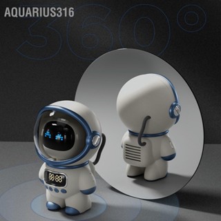 Aquarius316 ลำโพงนักบินอวกาศ AI เสียงอัจฉริยะ ลำโพงบลูทูธ นาฬิกา ของขวัญวันเกิดไฟกลางคืนขนาดเล็ก