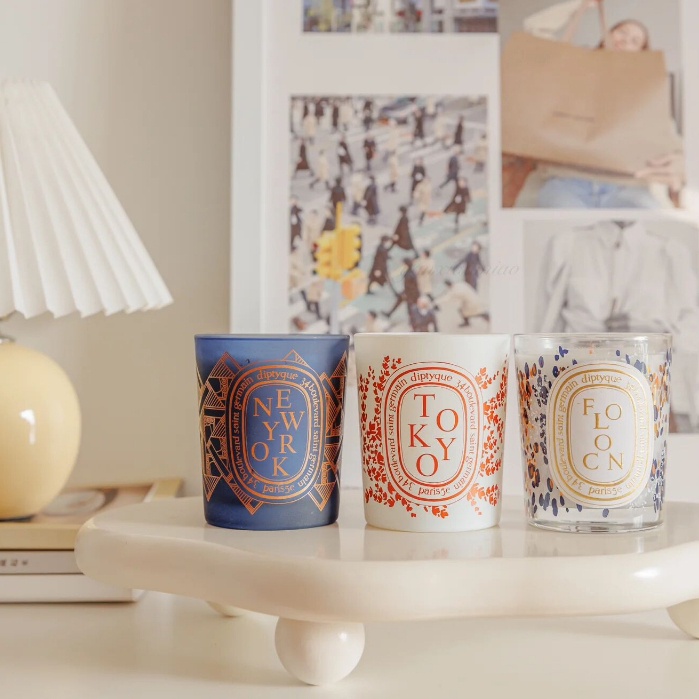 【ของแท้】Diptyque PEKIN & TOKYO & NEWYORK Scented Candle 190g กุหลาบ