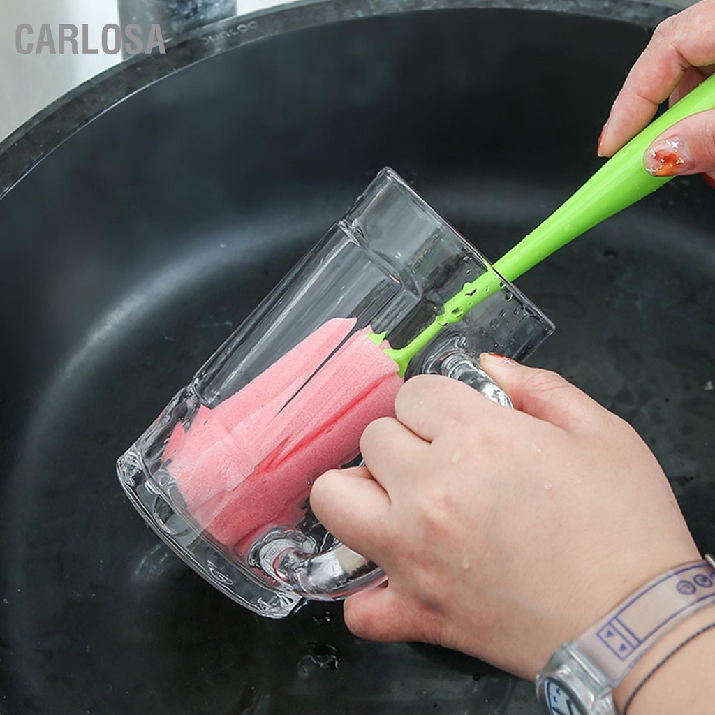 carlosa-แปรงทำความสะอาดฟองน้ำ-2-ชิ้นด้ามจับยาวแปรงถ้วยสำหรับแก้วกาแฟขวดไวน์ขวดนม