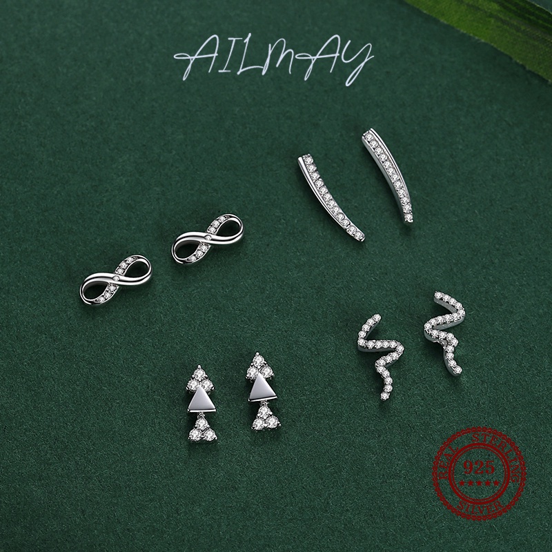 ailmay-ต่างหูเงินแท้-925-ทรงสามเหลี่ยม-เครื่องประดับ-สําหรับผู้หญิง