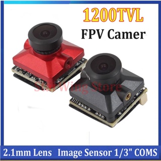 กล้องไมโคร FPV เลนส์ 2.1 มม. 5.8G 1200TVL 1/3 CMOS PAL WDR ขนาดเล็ก สําหรับโดรนแข่งขันบังคับ FPV