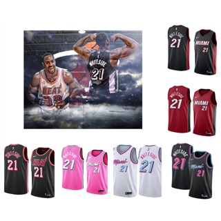 Miami Heat #21 Hassan Whiteside เสื้อสเวตเตอร์ของเสื้อบาสเก็ตบอล NBA Jersey