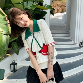 3218a02 ใหม่ เสื้อยืดแขนสั้น ผ้าเรยอน ลาย Qiaoxin Star เข้ากับทุกการแต่งกาย สไตล์เกาหลี เรโทร สําหรับผู้หญิง IRQY