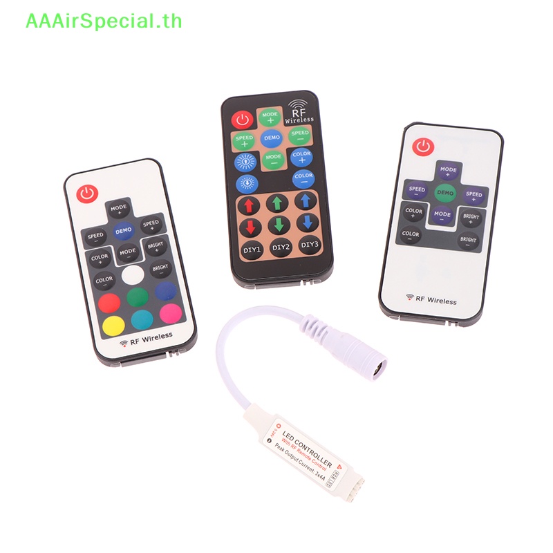 aaairspecial-นวัตกรรมใหม่-และใช้งานได้จริง-แถบสี-rgb-5050-3528-17-คีย์-ไร้สาย-rf-ขนาดเล็ก-ใช้ง่าย-มีไฟ-led-หลากสี-สําหรับควบคุมแถบไฟ-th