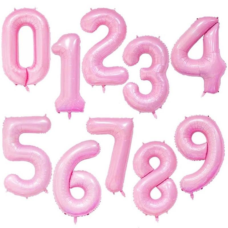 ชุดลูกโป่งยางฟอยล์-รูปตัวเลขนางเงือก-สีม่วง-สีชมพู-สําหรับตกแต่งปาร์ตี้วันเกิดเด็ก-51-ชิ้น