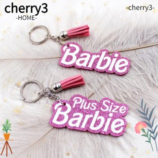 Cherry3 พวงกุญแจห้อยกระเป๋า จี้ตัวอักษร ประดับกลิตเตอร์ อะคริลิค สําหรับตุ๊กตาบาร์บี้ 2 ชิ้น