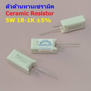 ตัวต้านทาน ตัว R เซรามิค ซีเมนต์ กระเบื้อง Ceramic Cement Resistor 5W #CR 5W แนวตั้ง (1 ตัว)