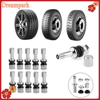 10 ชิ้น Universal Bolt-in Tubeless Wheel Tyre Valve ลำต้นพร้อมฝาปิดกันฝุ่น