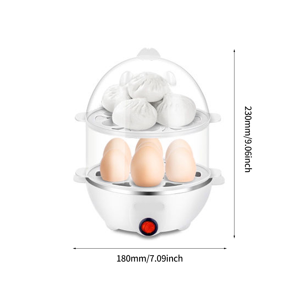 หม้อหุงไข่มัลติฟังก์ชั่นสองชั้นปิดอัตโนมัติหม้อหุงไข่ในครัวเรือนสแตนเลสสิ่งประดิษฐ์อาหารเช้าขนาดเล็ก-หม้อนึ่ง