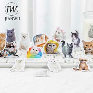 Jianwu สติกเกอร์ ลายแมวน่ารัก สําหรับตกแต่งสมุดภาพ เครื่องเขียน DIY 50 แผ่น