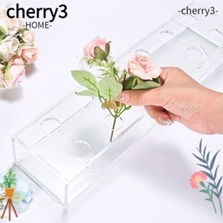 Cherry3 แจกันดอกไม้อะคริลิค ทรงสี่เหลี่ยมผืนผ้า สําหรับตกแต่งบ้าน โต๊ะทานอาหาร งานแต่งงาน