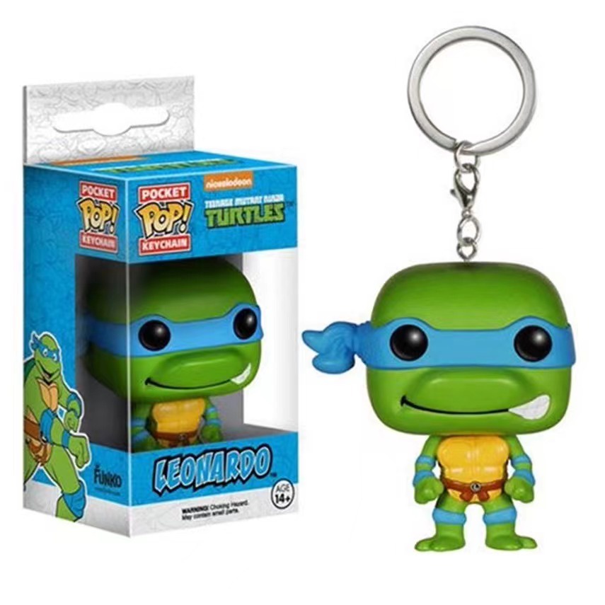 ใหม่-พวงกุญแจ-จี้ตุ๊กตาฟิกเกอร์-funko-pop-teenage-mutant-ninja-turtles-michelangelo-leonardo-ของขวัญ-สําหรับวัยรุ่น