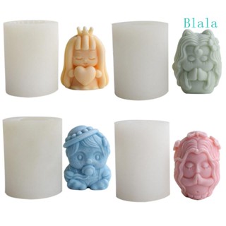 Blala แม่พิมพ์เทียน อีพ็อกซี่ ลายนางเงือก สุนัขจิ้งจอก 3D DIY สําหรับทําเทียน อโรมาเธอราพี เบเกอรี่