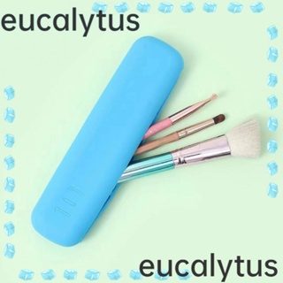 Eucalytus1 กระเป๋าเครื่องสําอาง ซิลิโคน แบบพกพา สีชมพู สีฟ้า