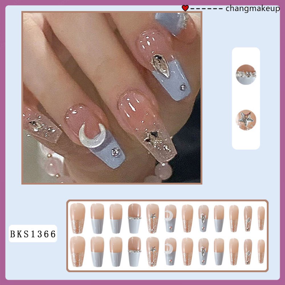 เล็บปลอมแบบฝรั่งเศส-short-art-nail-tip-press-stick-false-nail-design-full-set-faux-pink-wearable-transparent-nail-tip-cod