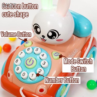 NAVEE Baby Telephone Car Toy Cartoon Rabbit Toddler Learning Cell Phone Auto for Early Education