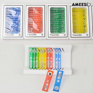 Ameesi กล้องจุลทรรศน์สไลด์ ชีววิทยา ของเล่นเพื่อการศึกษาทางวิทยาศาสตร์ สําหรับเด็ก DIY 12 ชิ้น