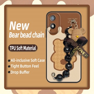 Bear bracelet Cartoon Phone Case For Itel A18/Tecno POP6C Anti-knock phone case soft case Black pearl pendant Waterproof