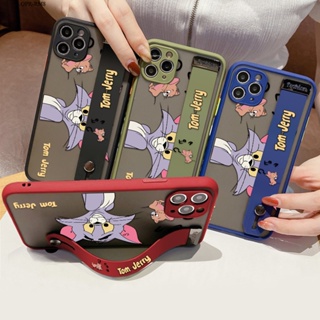 Realme 8 8i Pro C21 C21Y C25Y C20 C20A GT Master Neo 2 X7 5G เคสเรียวมี สำหรับ Case Cute Cat Mouse เคส เคสโทรศัพท์ เคสมือถือ Wristband Clear Cases