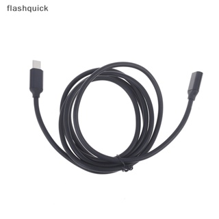 Flashquick ใหม่ Type C USB 3.1 ตัวผู้ เป็น USB-C ตัวเมีย ขยายสายเคเบิลข้อมูล สายเคเบิลขยาย สีดํา ดี