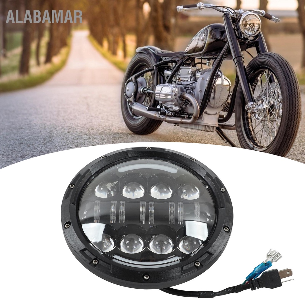 alabamar-7in-รถจักรยานยนต์-led-ไฟหน้า-6000k-แสงสีขาว-3000lm-12v-80w-กันน้ำสากล