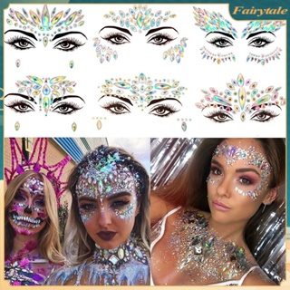 ❀ Face Metallic Temporary Tattoo Sticker 3d Jewels Crystal Gems Eye Body Face Stickers For Festival Party Masquerade Diy Face Decoration