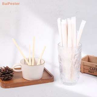 [BaiPester] อุปกรณ์แท่งไม้ไผ่ สําหรับคนกาแฟ ชา เครื่องดื่มร้อน เย็น 100 ชิ้น