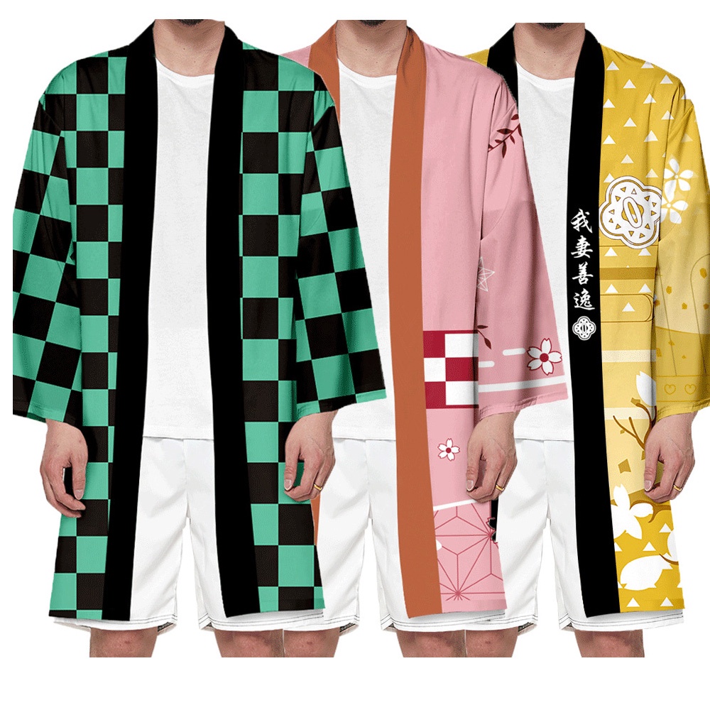 เสื้อคลุมคอสเพลย์-ชุดกิโมโน-ดาบพิฆาตอสูร-วันฮาโลวีน-ฮาโอริ-แบบยาว-สําหรับผู้ใหญ่