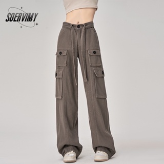 SOERVIMY  กางเกงขายาว กางเกงเอวสูง สไตล์เกาหลี แฟชั่น 2023 NEW  fashion ins High quality Beautiful A93L4OX 36Z230909