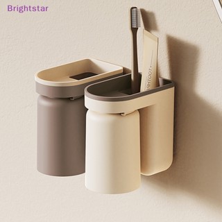 Brightstar ชั้นวางแปรงสีฟัน ยาสีฟัน แบบติดผนัง อุปกรณ์เสริม สําหรับห้องน้ํา