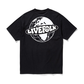 เสื้อยืดผ้าฝ้ายพิมพ์ลายLivefolk - Universe Black T-Shirt