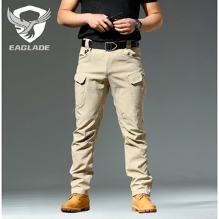 Eagblade กางเกงคาร์โก้ยุทธวิธี สําหรับผู้ชาย IX7-Stretch/XS-4XL สีกากี