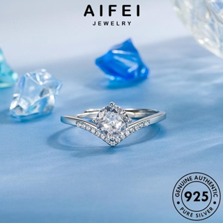 AIFEI JEWELRY เงิน ผู้หญิง แหวน เครื่องประดับ เกาหลี Silver เครื่องประดับ ต้นฉบับ มอยส์ซาไนท์ไดมอนด์ แฟชั่น 925 มงกุฎแฟชั่น แท้ R142