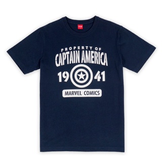 【NEW】Marvel Men Captain America T-Shirt - เสื้อยืดผู้ชายลายมาร์เวล กัปตันอเมริกา สินค้าลิขสิทธ์แท้100% characters studio