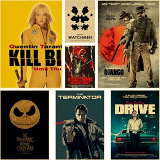 โปสเตอร์กระดาษคราฟท์ ลายภาพยนตร์ Django Kill Bill สไตล์วินเทจ ขนาด 42X30 ซม. คุณภาพสูง สําหรับตกแต่งผนังบ้าน