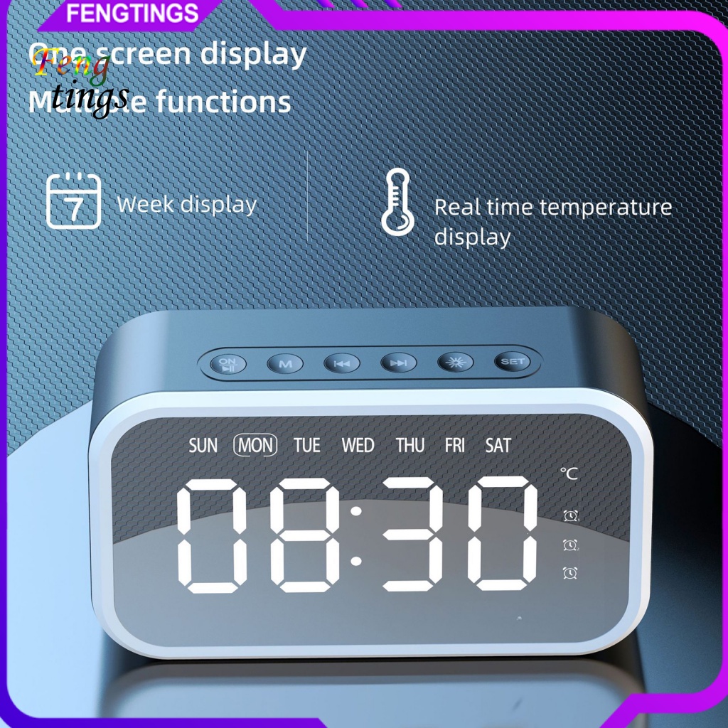 ft-นาฬิกาปลุก-หน้าจอกระจก-led-บลูทูธ-5-0-อเนกประสงค์-สําหรับห้องนอน