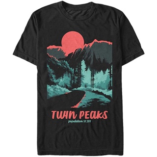 【🔥🔥】100%cotton เสื้อ ยืด ราคา ส่ง Fifth Sun Mens Twin Peaks Parks Poster T-Shirt men เสื้อ ยืด ผู้ชาย คอกลม โอเวอร์ ไ