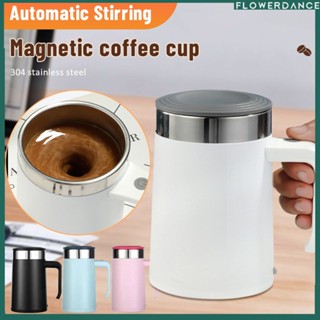 อัพเกรดถ้วยกาแฟอัตโนมัติแบบชาร์จ Self Stirring Mug - Auto Magnetic Thermal 304เครื่องผสมสแตนเลส &amp; Spin Flask Home Office Flower