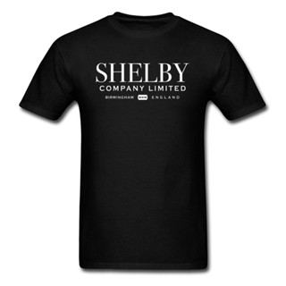 เสื้อยืดผ้าฝ้าย 100% พิมพ์ลาย Peaky Blinders Shelby สีดํา สไตล์สตรีท สําหรับผู้ชาย