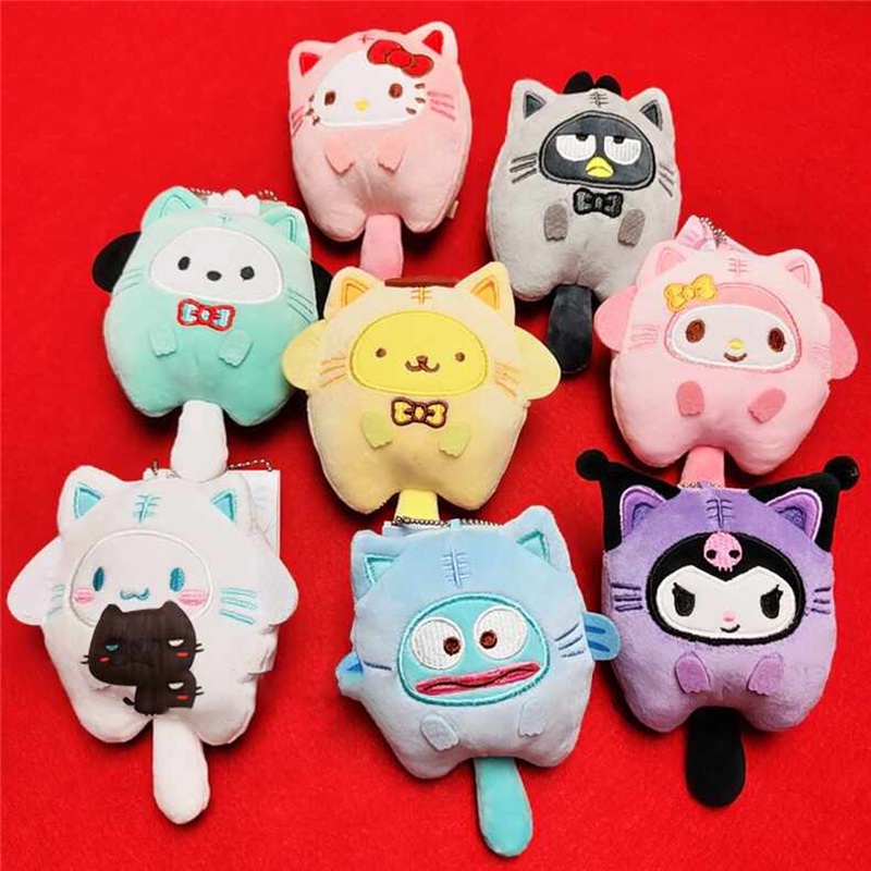 sanrio-พวงกุญแจ-จี้ตุ๊กตาการ์ตูนอนิเมะ-kuromi-melody-pompompurin-hangyodon-ผ้ากํามะหยี่ขนนิ่ม-สําหรับตกแต่งกระเป๋า