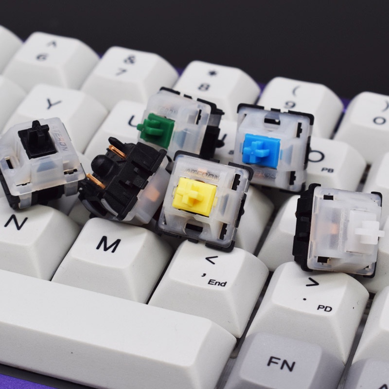สวิตช์-gateron-smd-3pins-สีดํา-สีน้ําตาล-สีฟ้า-สีเขียว-สีเหลือง-สําหรับคีย์บอร์ด-mechanical-gk61gk64-gh60-10-ชิ้น