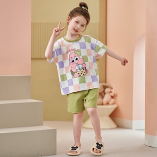 summer new cotton childrens pajamas Cute Cartoon Pai Daxing Children Homewear Short Sleeve Shorts