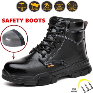 รองเท้าบูทคอมแบท ข้อสูง กันน้ํา น้ําหนักเบา ระบายอากาศได้ดี ป้องกันการเจาะหัวแม่เท้า เพื่อความปลอดภัย แฟชั่นฤดูหนาว สไตล์ทหาร
