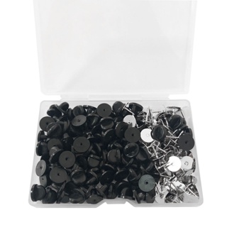 200pcs/set Jewelry Replacement Small Durable Men Women Brooch With Tie Tack Rubber Pin Back