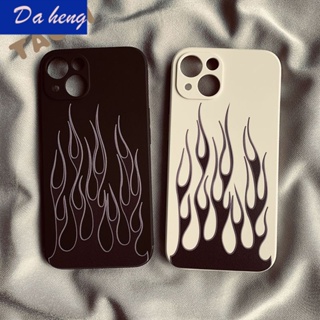 ใหม่ เคสโทรศัพท์มือถือ กันรอยขีดข่วน ลายเปลวไฟ TAVK สีดํา กันกระแทก สําหรับ Iphone 13MaxXS 14Pro 12 11XR 78