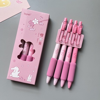 ปากกาเจล ลายซากุระ กระต่าย 0.5 ของขวัญเครื่องเขียน สําหรับเด็กนักเรียน 4 ชิ้น ต่อแพ็ก