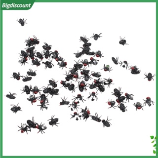 {BIG} แมลงวันปลอม พลาสติก เสมือนจริง พร็อพของเล่น สําหรับปาร์ตี้ฮาโลวีน แมลงบิน 100 ชิ้น